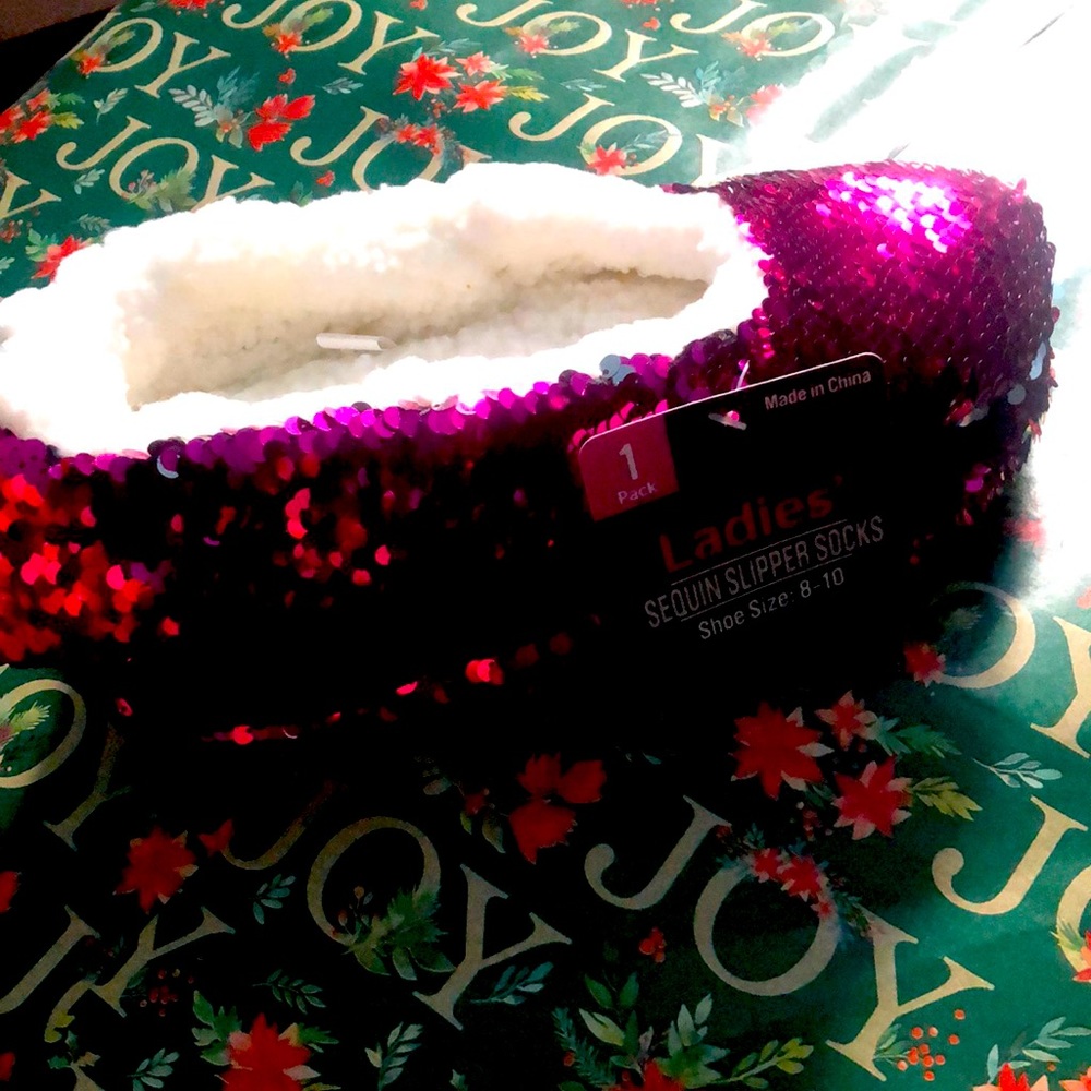 Sequined Slipper Socks